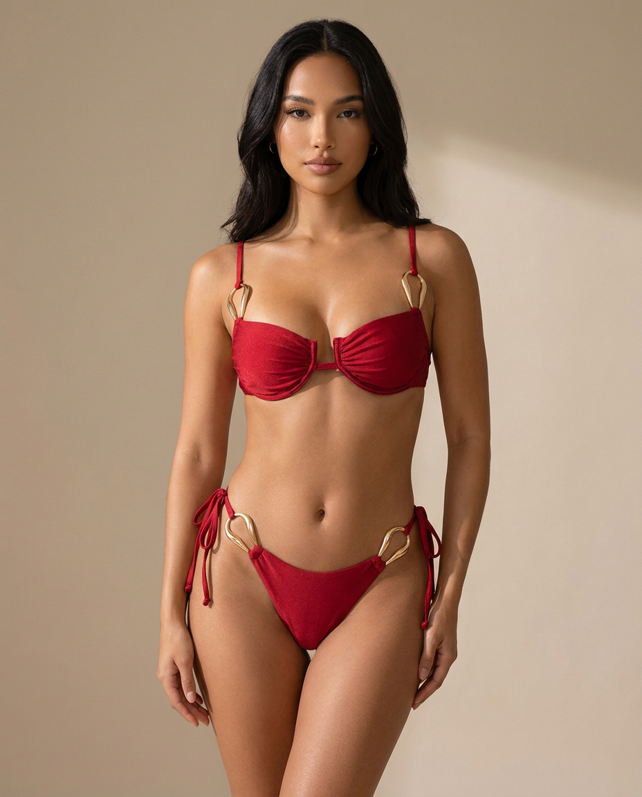 Valentina Push-Up Bikini Top In Red