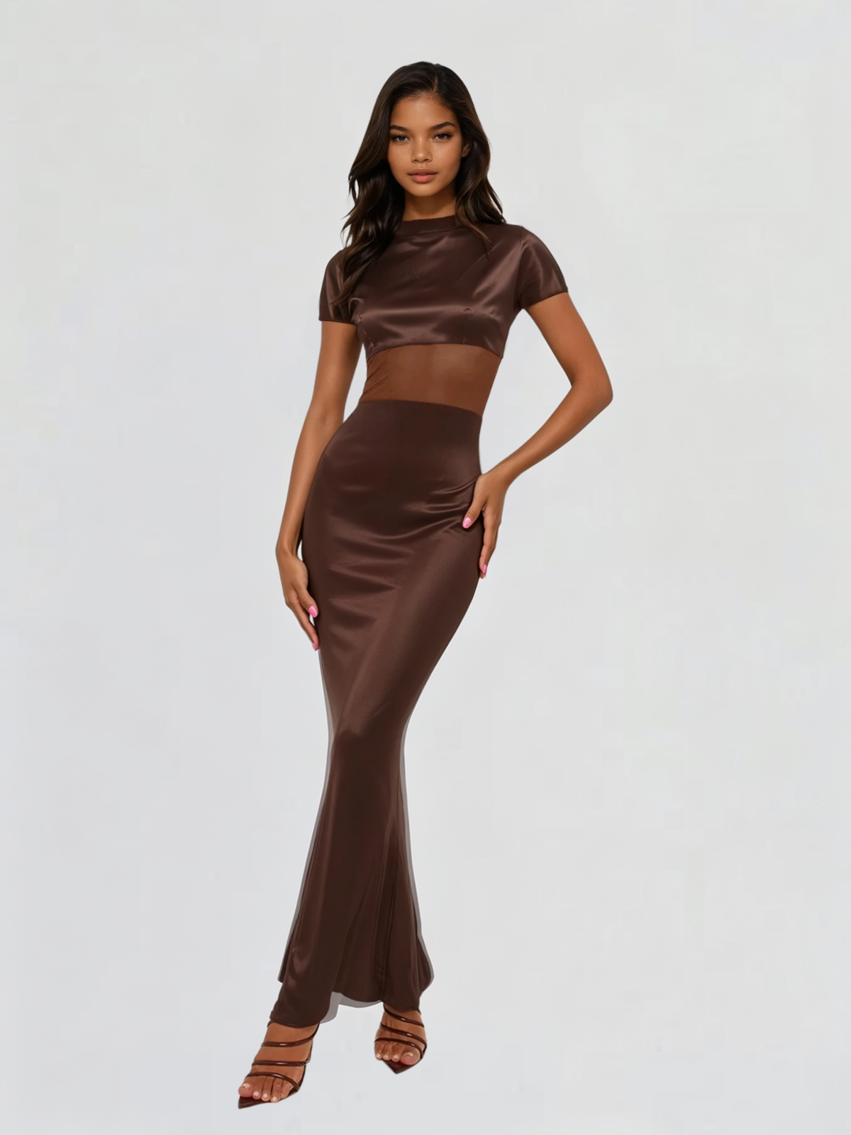 Vallerie Short Sleeve Bodycon Maxi Dress