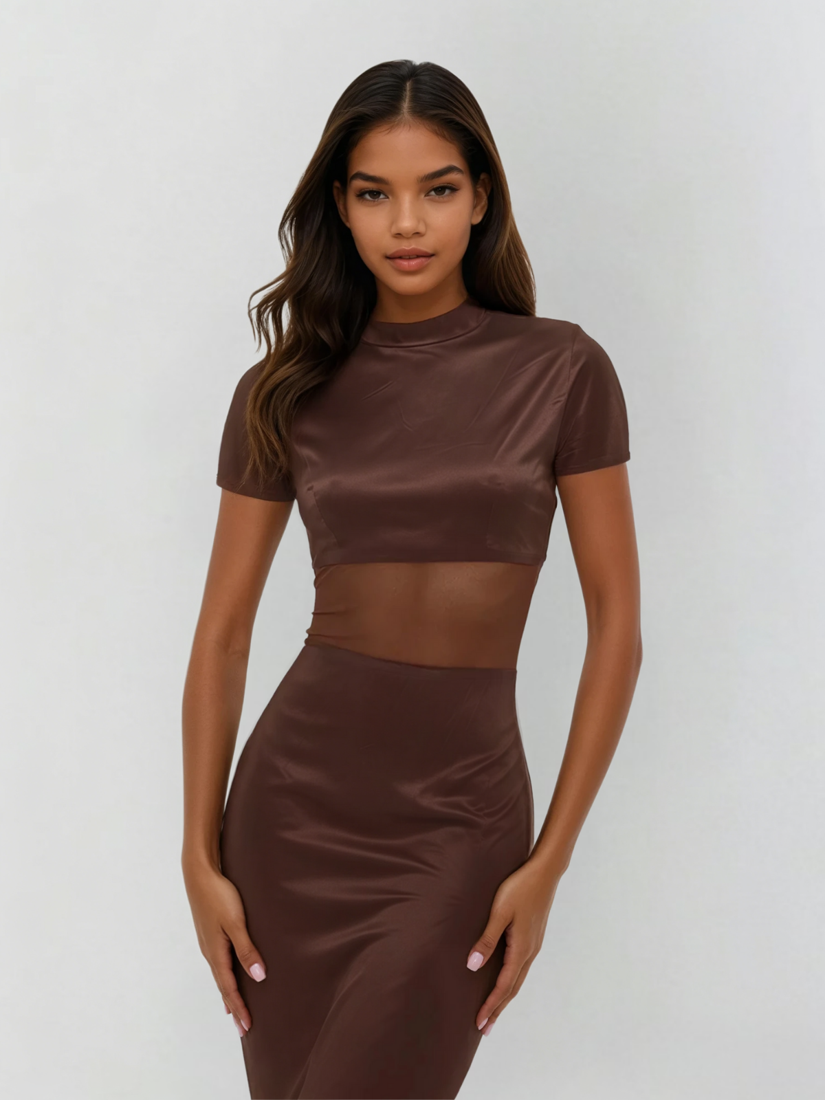 Vallerie Short Sleeve Bodycon Maxi Dress