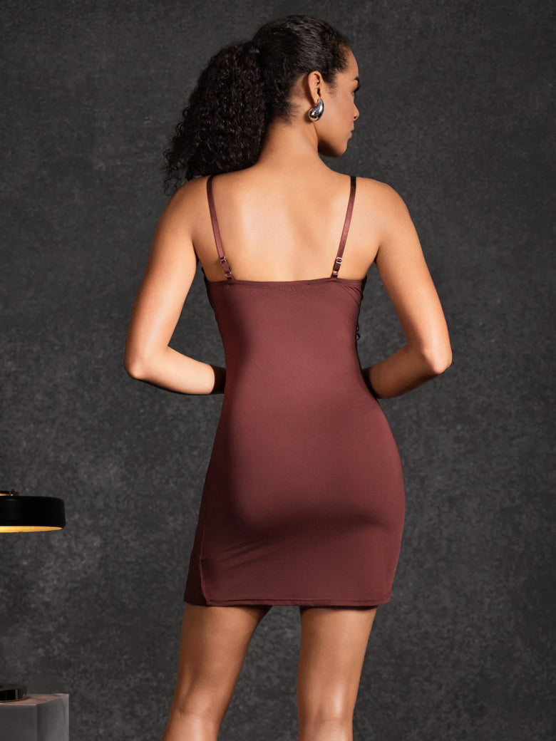 Velthris Spaghetti Corset Lace Mini Dress