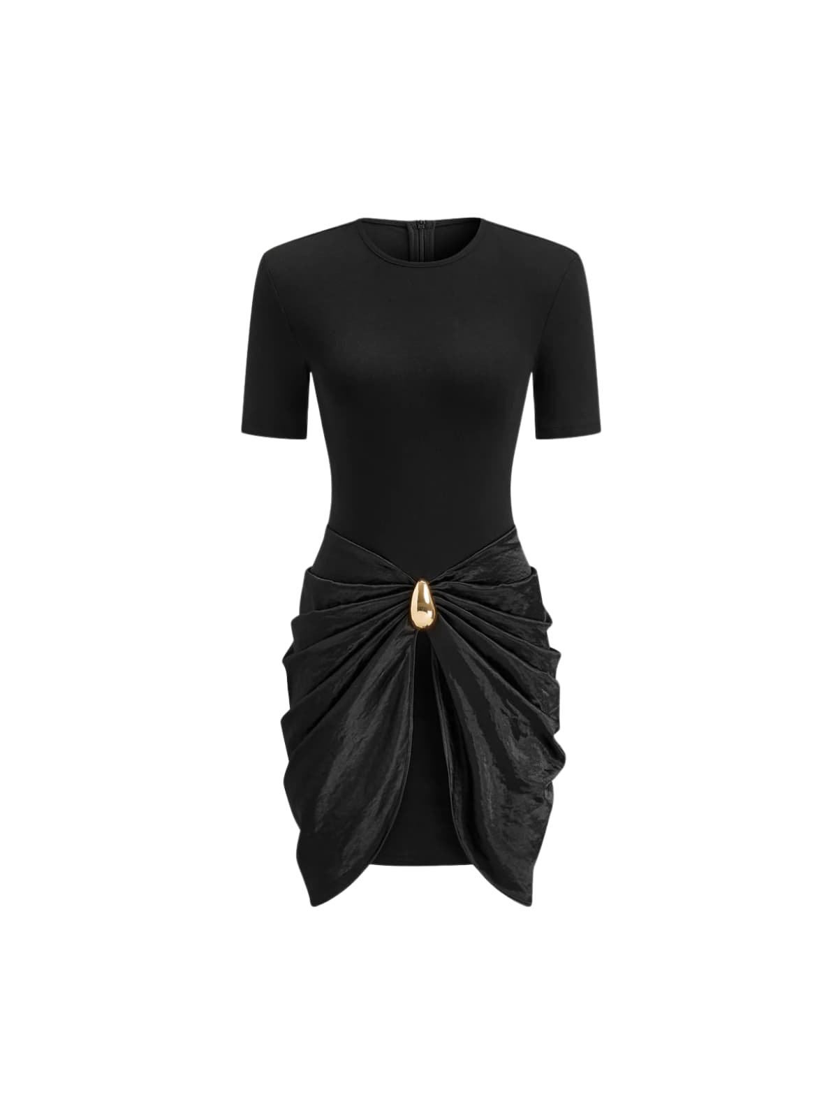 Vevionx Short Sleeve Ruched Mini Dress