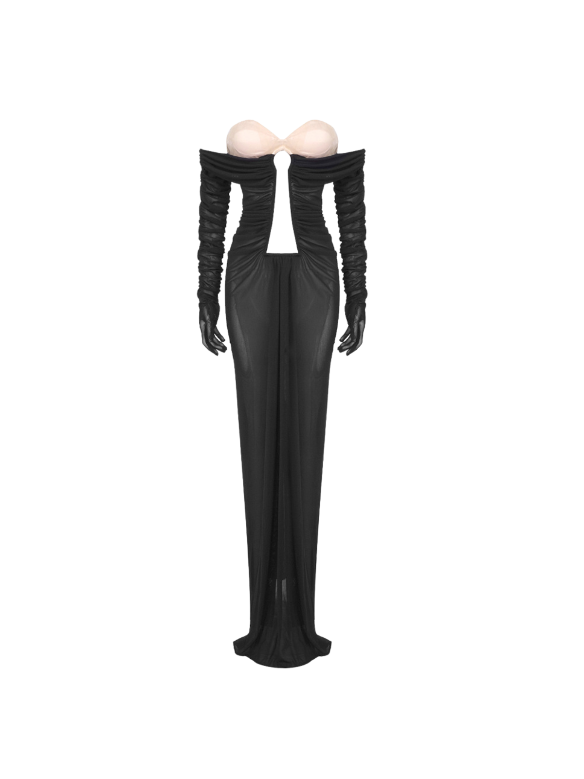 Vyndorik Off Shoulder Cutout Split Maxi Dress