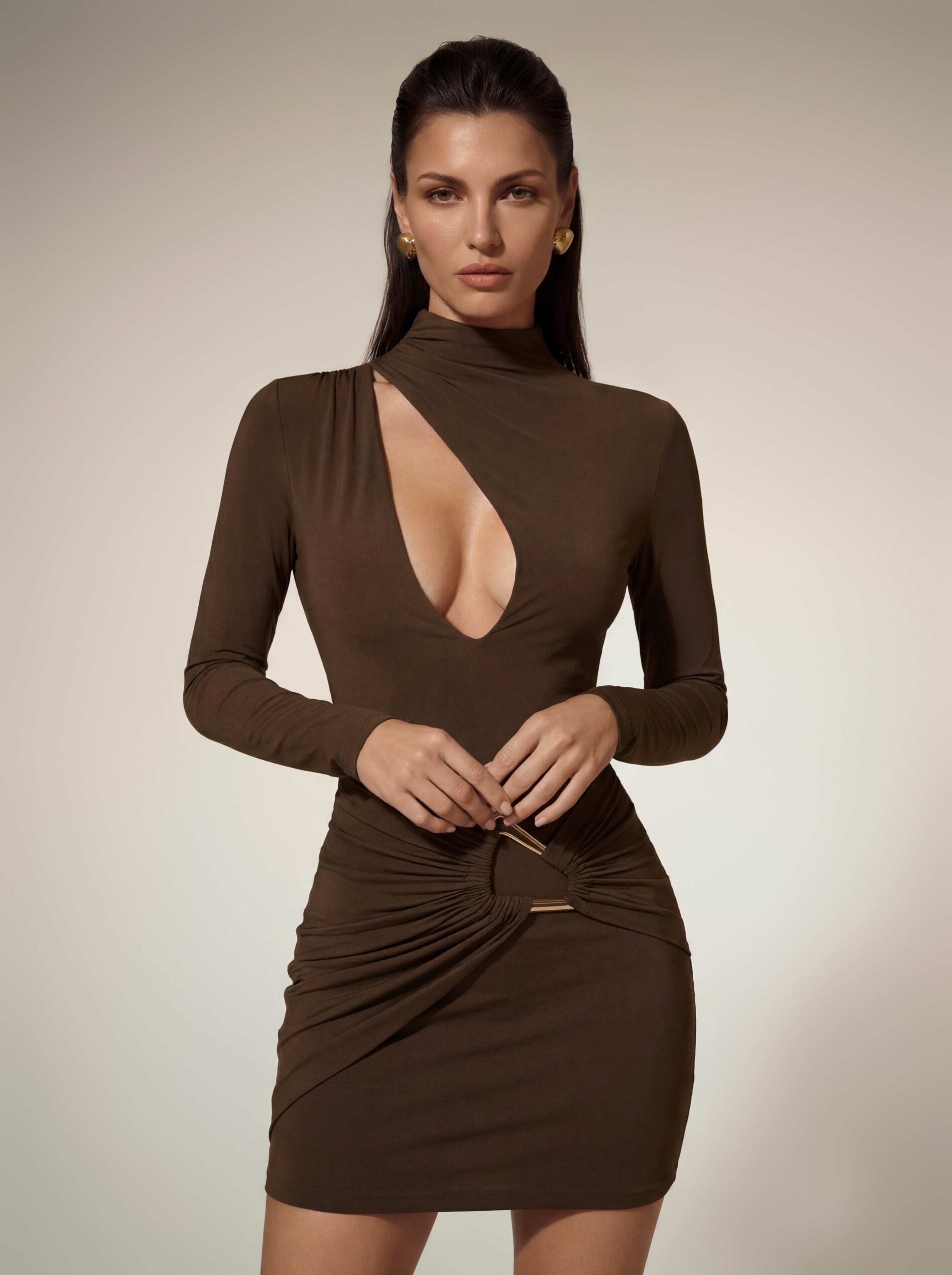 Wexira Cutout Ruched Mini Dress