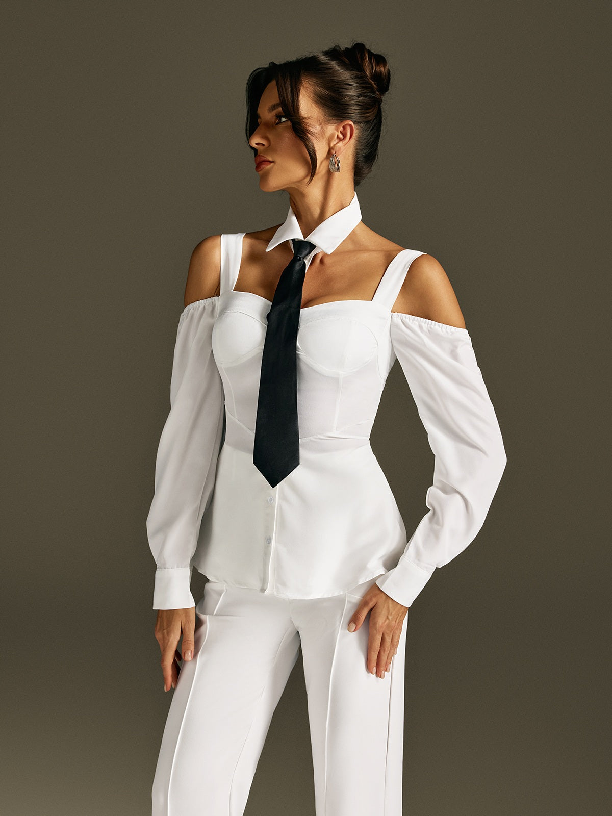 Wraza Off Shoulder Tie Shirt
