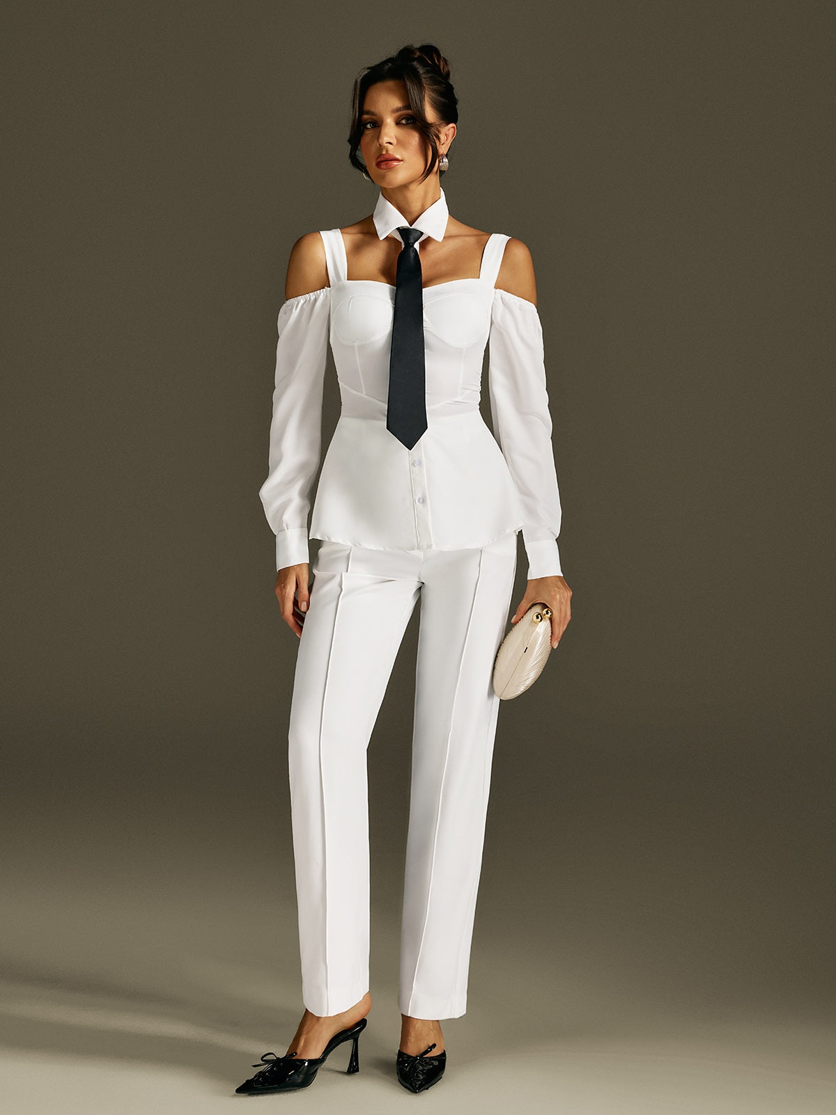 Wraza Off Shoulder Tie Shirt