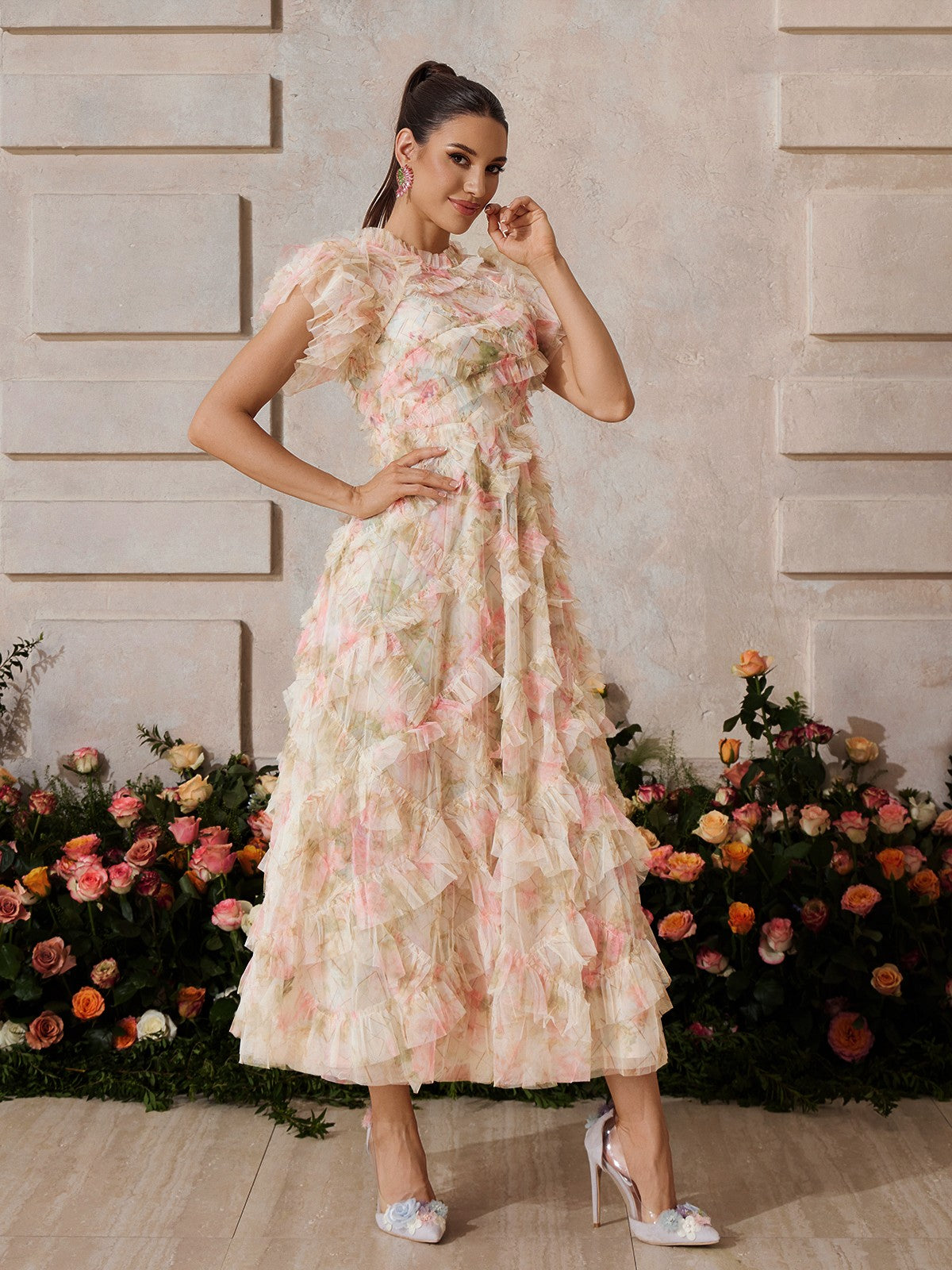 Xaelyara Sleeveless Floral Maxi Dress