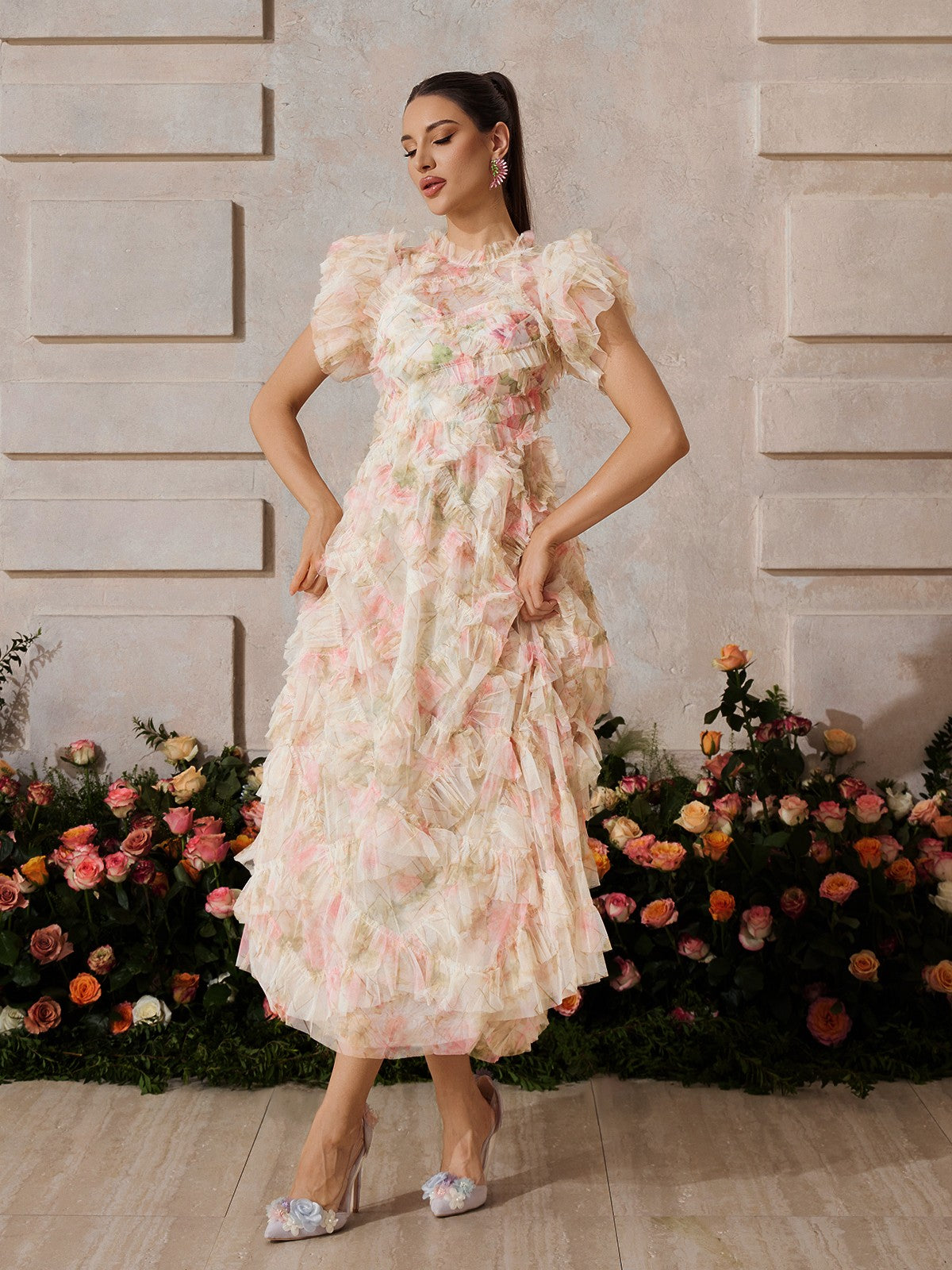 Xaelyara Sleeveless Floral Maxi Dress