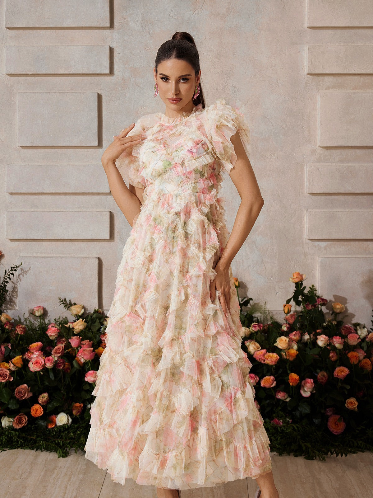 Xaelyara Sleeveless Floral Maxi Dress