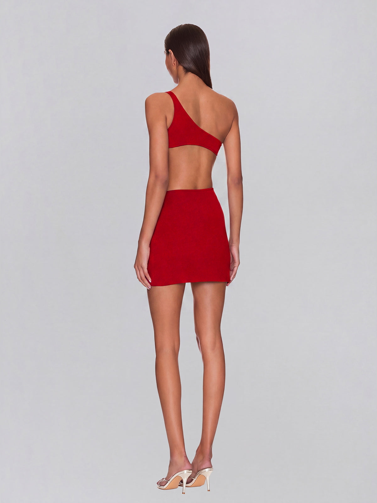 Xelyra One Shoulder Cutout Mini Dress In Red