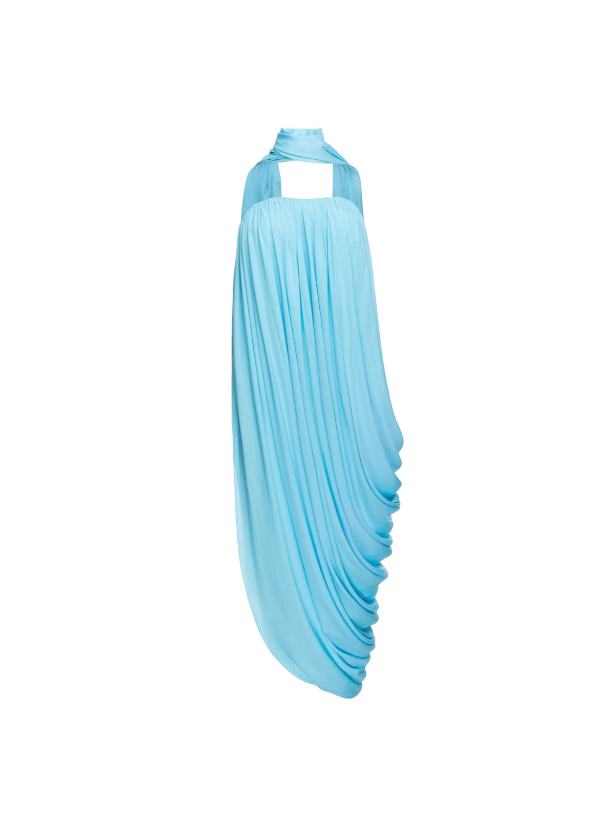 Yevionx Scarf Draped Split Maxi Dress