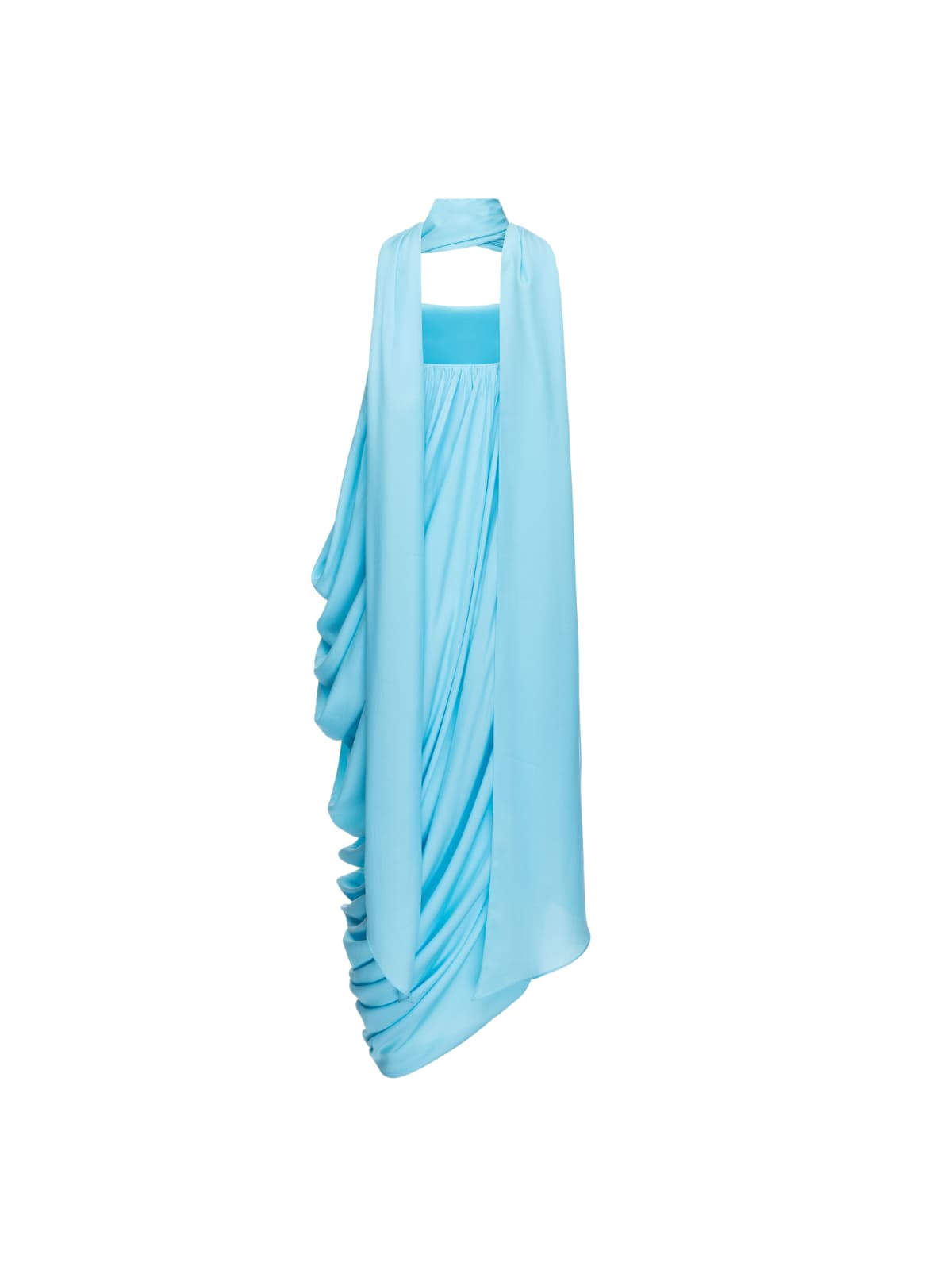 Yevionx Scarf Draped Split Maxi Dress