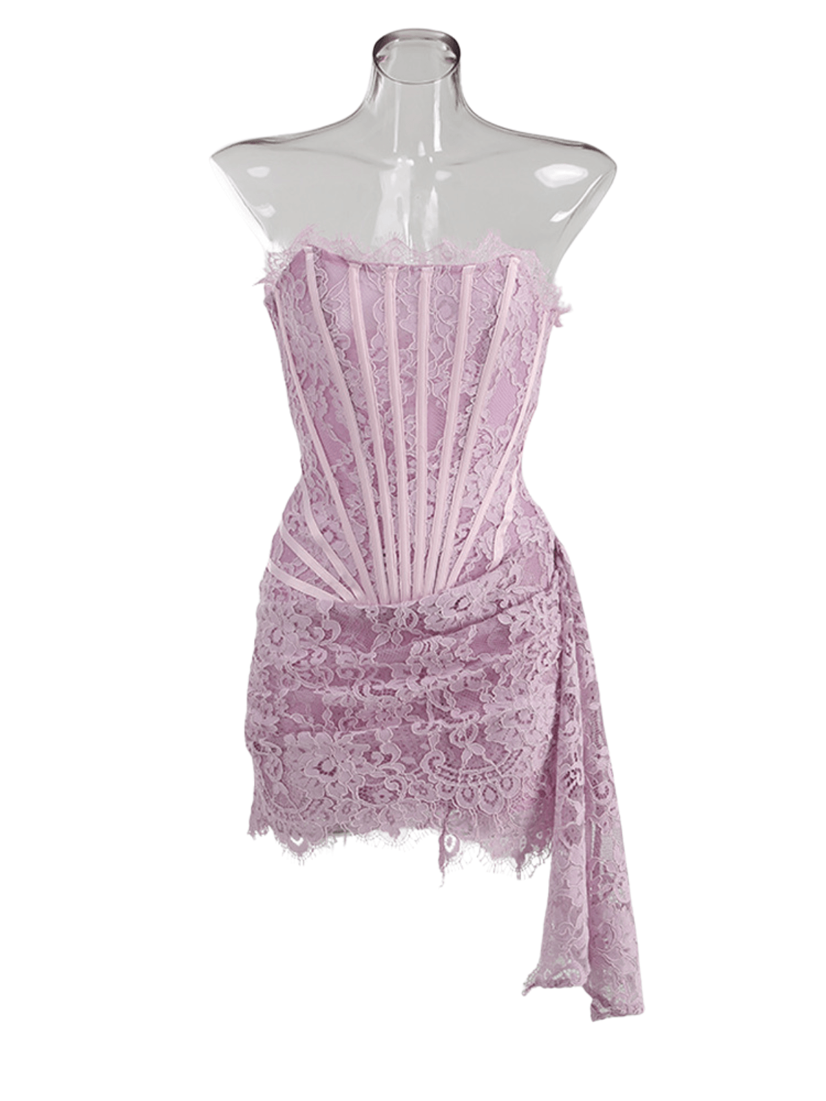 Yolita Strapless Lace Dress In Blush