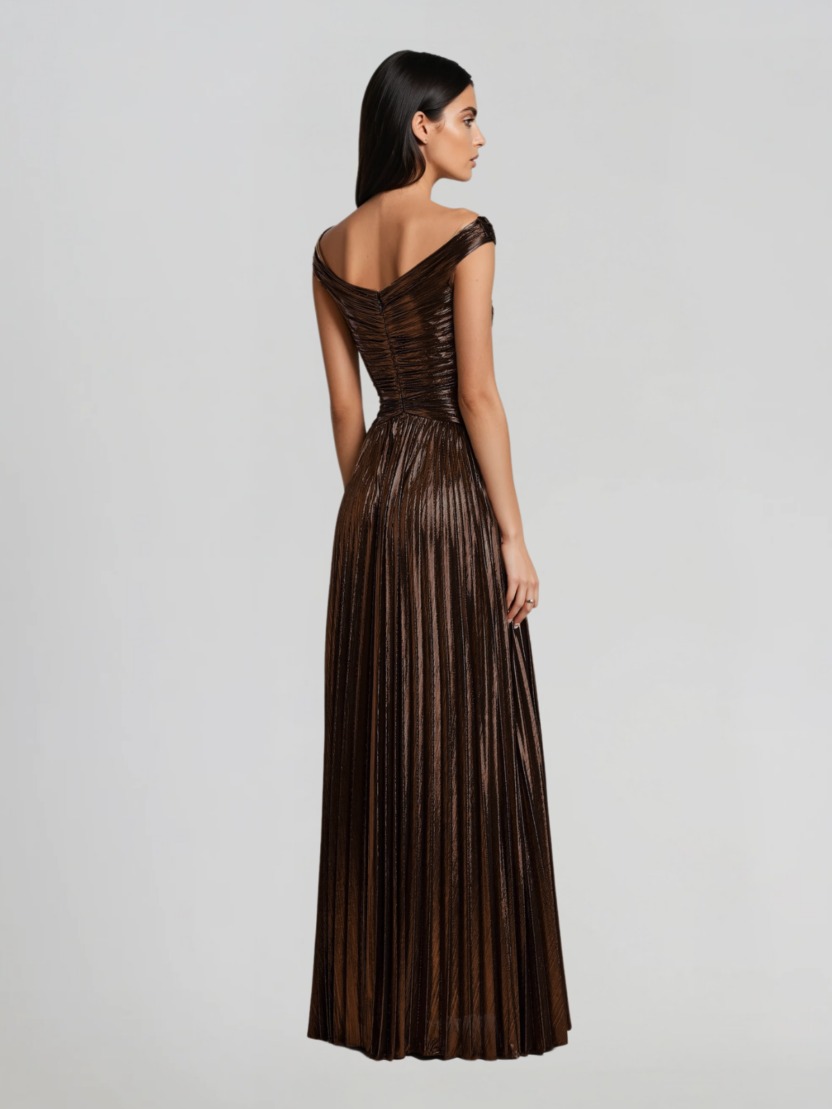 Zexila Off Shoulder Pleated Maxi Dress
