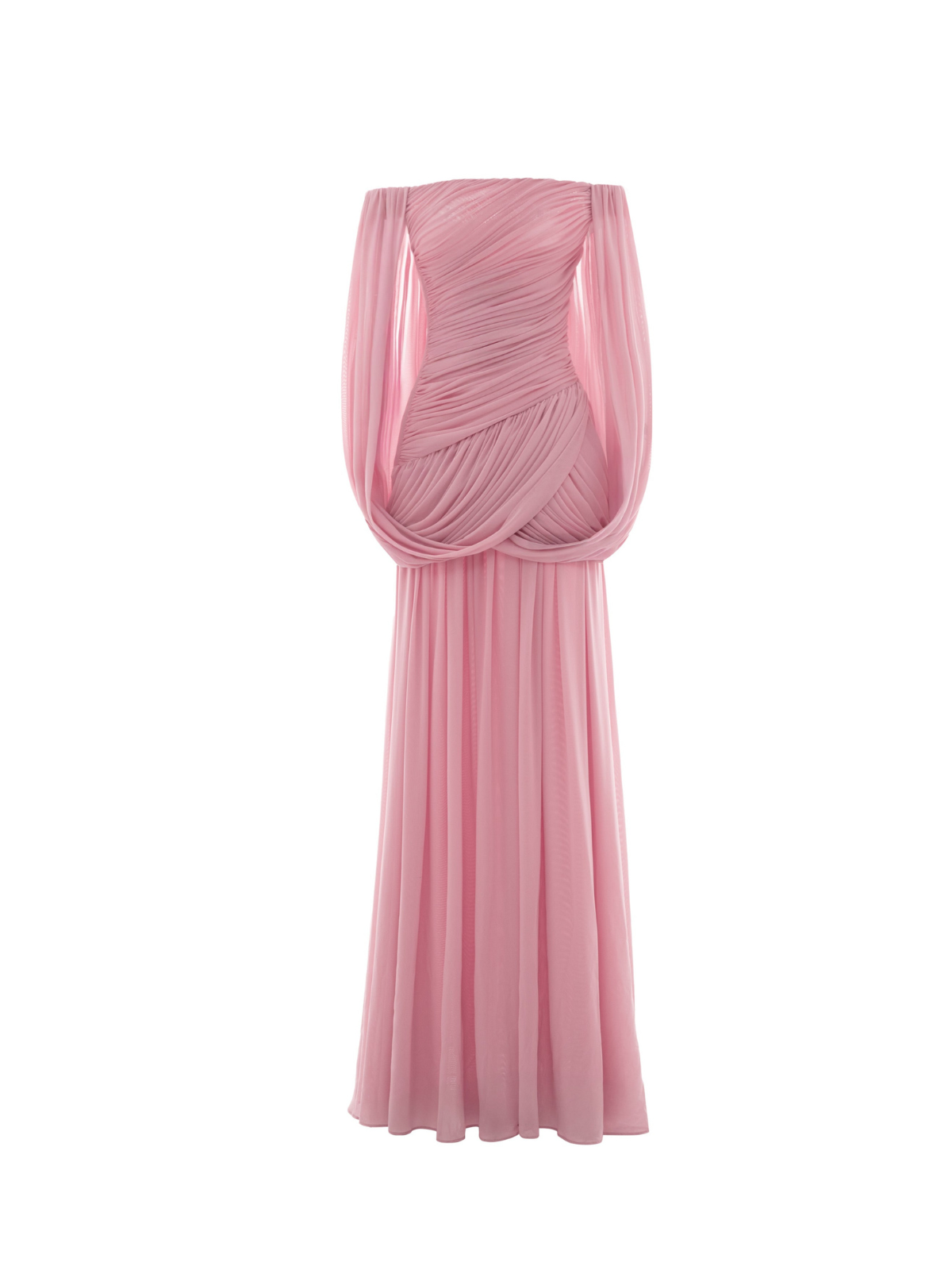 Zoryrin Off Shoulder Mesh Ruched Maxi Dress