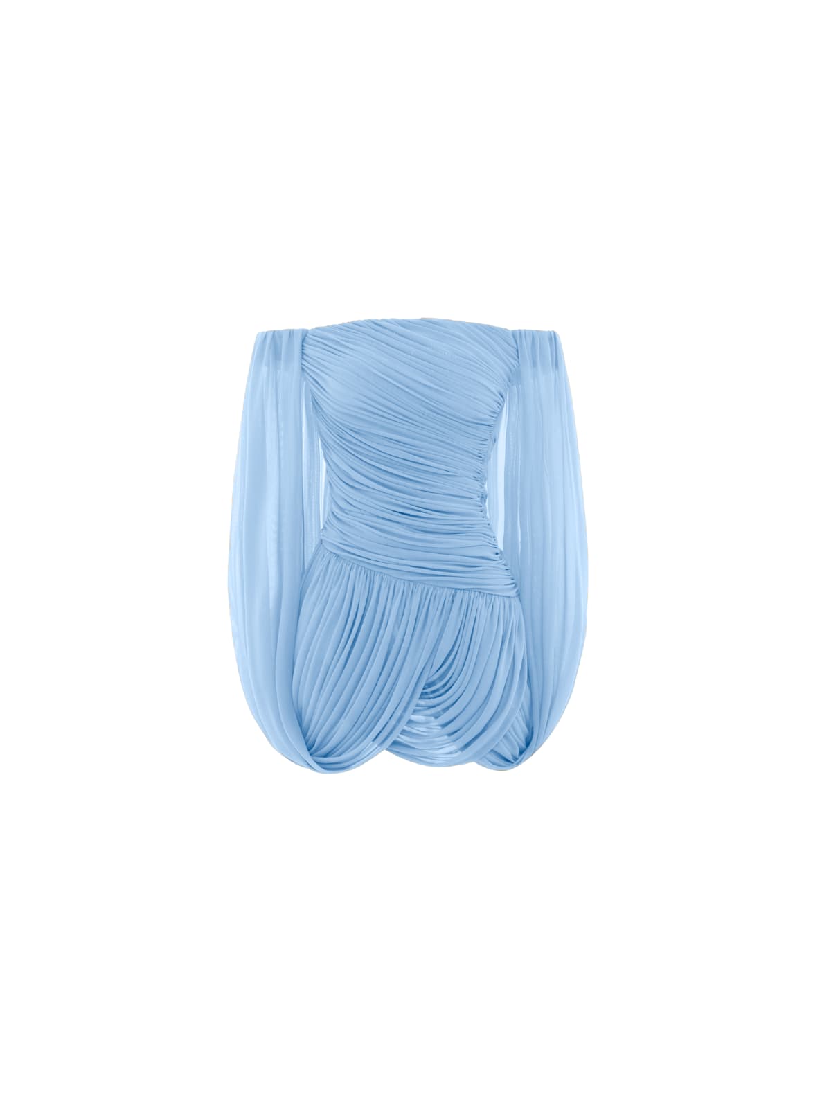 Zoryrin Off Shoulder Ruched Mini Dress In Blue