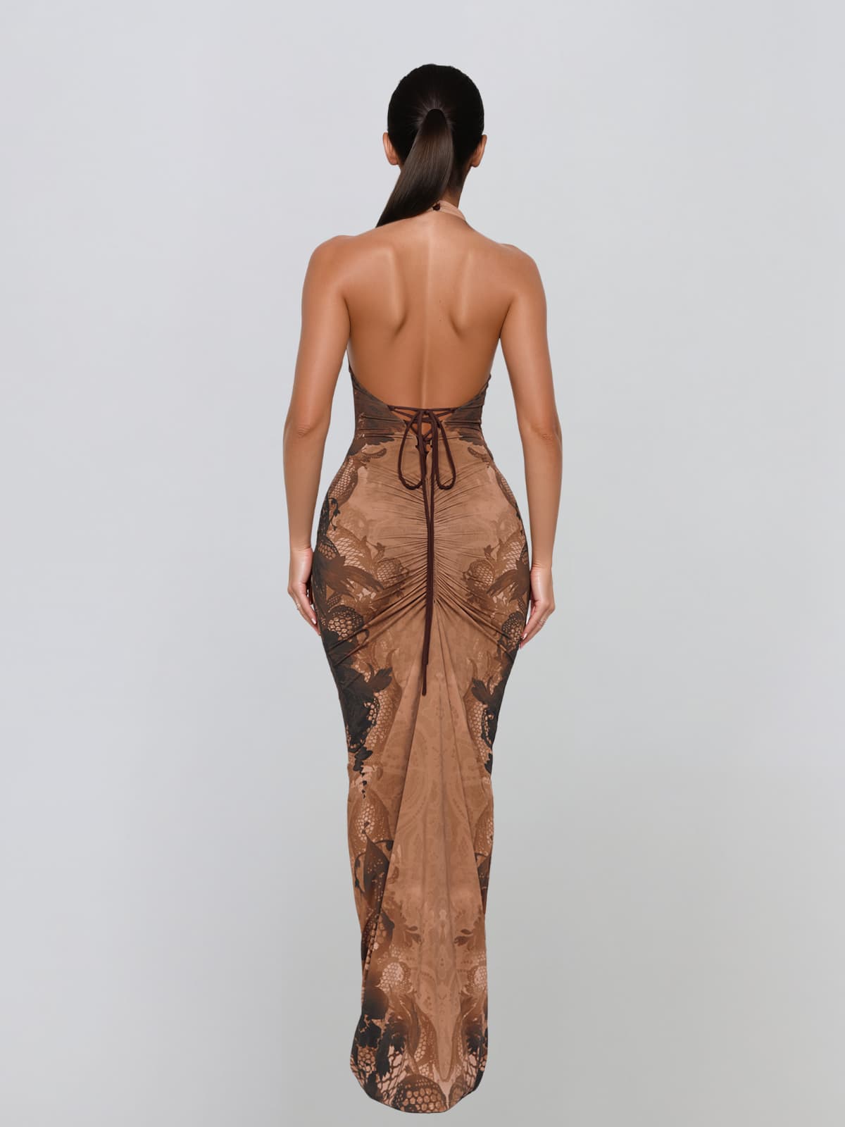 Zyndral Backless Floral Maxi Dress