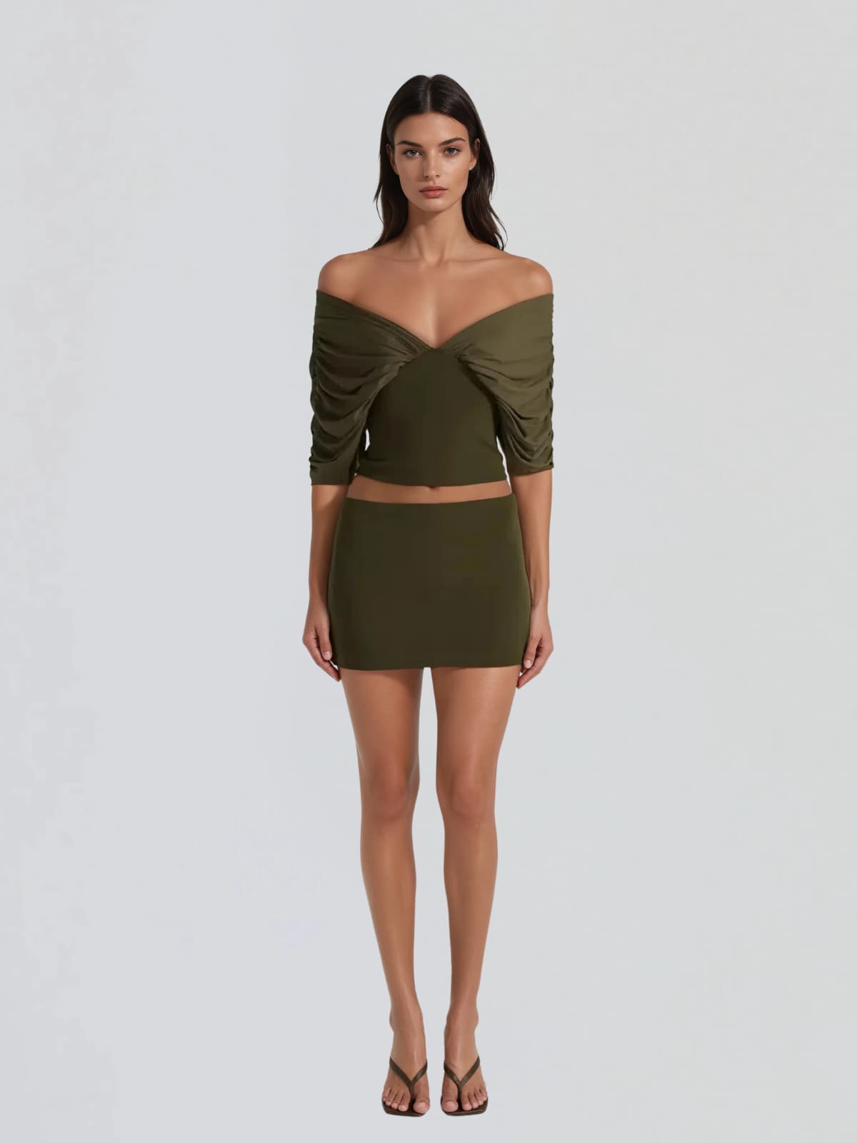 Zythera V Neck Ruched Top